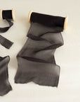Gauze Silk Ribbon (Slightly Thicker):Midnight Charcoal