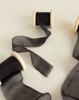 Gauze Silk Ribbon (Slightly Thicker):Midnight Charcoal