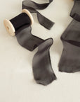 Gauze Silk Ribbon (Slightly Thicker):Midnight Charcoal
