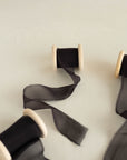 Gauze Silk Ribbon (Slightly Thicker):Midnight Charcoal