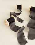 Gauze Silk Ribbon (Slightly Thicker):Midnight Charcoal