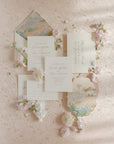 Double Sided Rollable Styling Surface / Silk Jacquard (Blush Petal) x Velvet (Warm Beige)