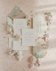 Double Sided Rollable Styling Surface / Silk Jacquard (Blush Petal) x Velvet (Navy Blue)