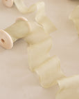 Gauze Silk Ribbon:Olive Yellow