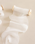 Gauze Silk Ribbon (Slightly Thicker):Pure White