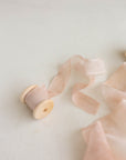 Marble Gauze Silk Ribbon:Rosy Cloud Haze