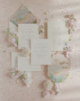 Double Sided Rollable Styling Surface / Silk Jacquard (Blush Petal) x Velvet (Navy Blue)