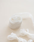 Crinkle Silk Ribbon:Pure White