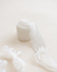Crinkle Silk Ribbon:Pure White