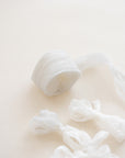 Crinkle Silk Ribbon:Pure White