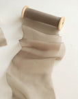 Gauze Silk Ribbon (Slightly Thicker)：Olive Brown