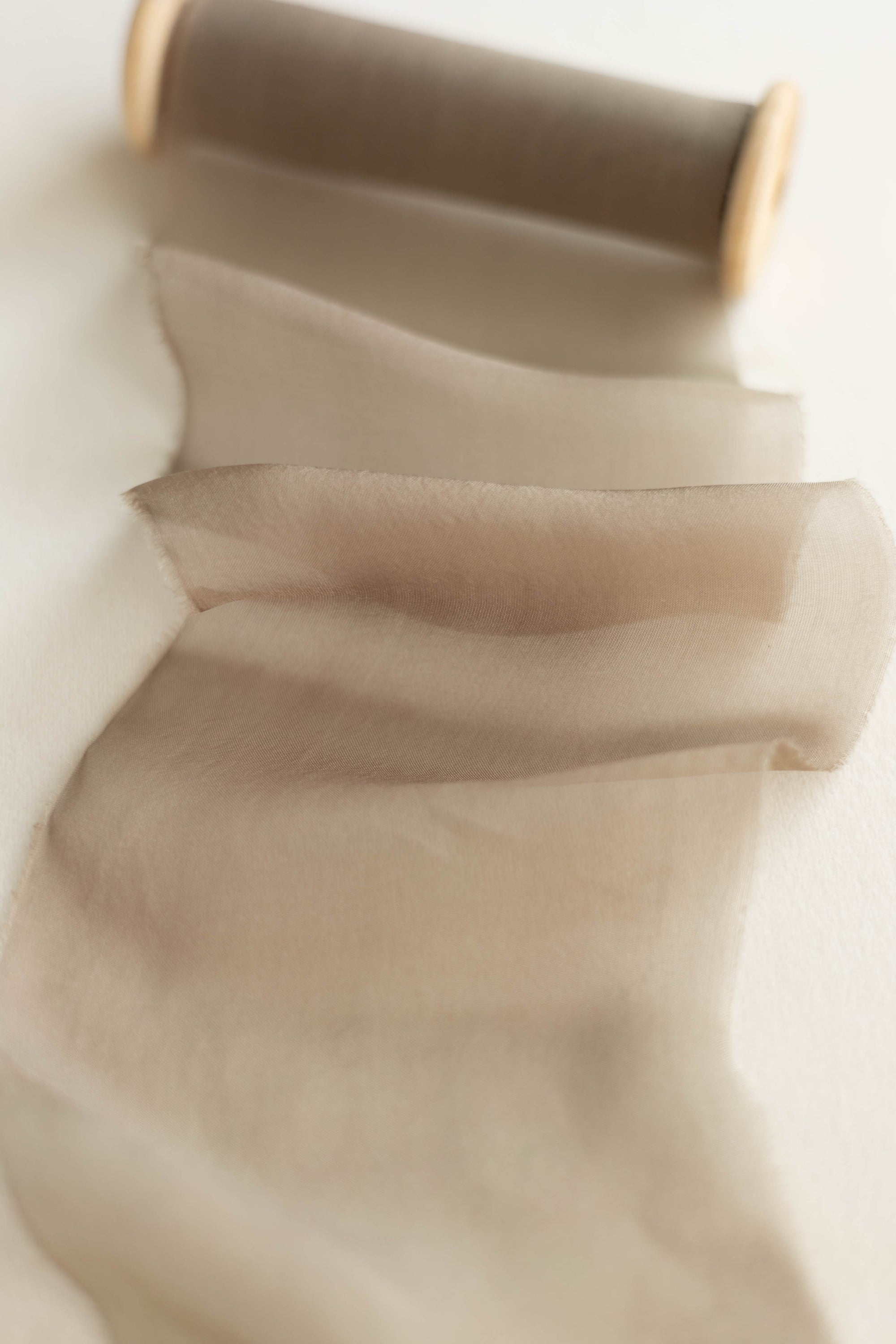 Gauze Silk Ribbon (Slightly Thicker)：Olive Brown