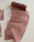Gauze Silk Ribbon (Slightly Thicker)：Raspberry Chocolate
