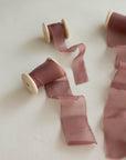 Gauze Silk Ribbon (Slightly Thicker)：Raspberry Chocolate