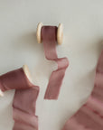 Gauze Silk Ribbon (Slightly Thicker)：Raspberry Chocolate