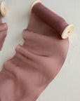 Gauze Silk Ribbon (Slightly Thicker)：Raspberry Chocolate