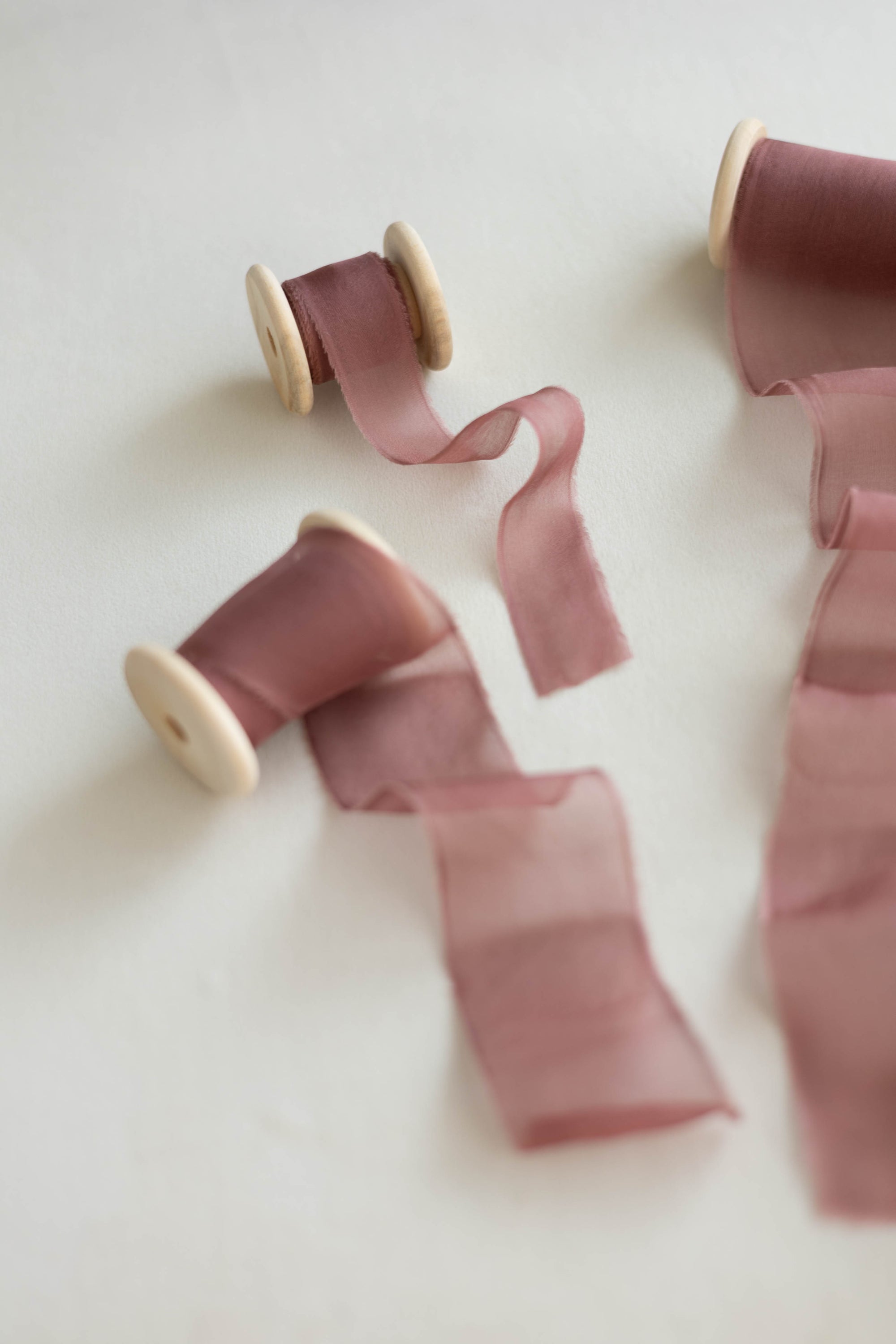 Gauze Silk Ribbon (Slightly Thicker)：Raspberry Chocolate