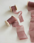 Gauze Silk Ribbon (Slightly Thicker)：Raspberry Chocolate