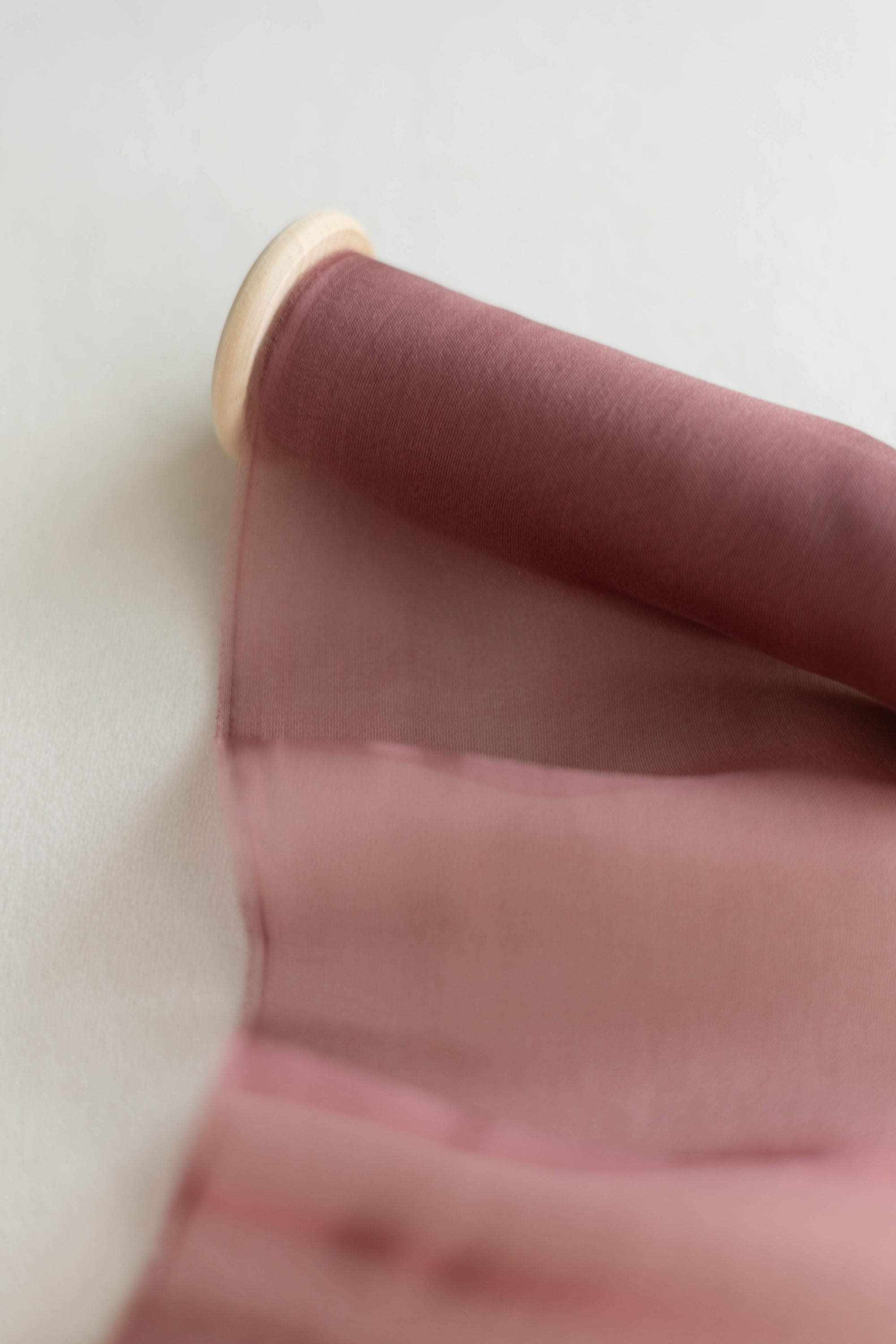 Gauze Silk Ribbon (Slightly Thicker)：Raspberry Chocolate