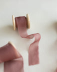 Gauze Silk Ribbon (Slightly Thicker)：Raspberry Chocolate
