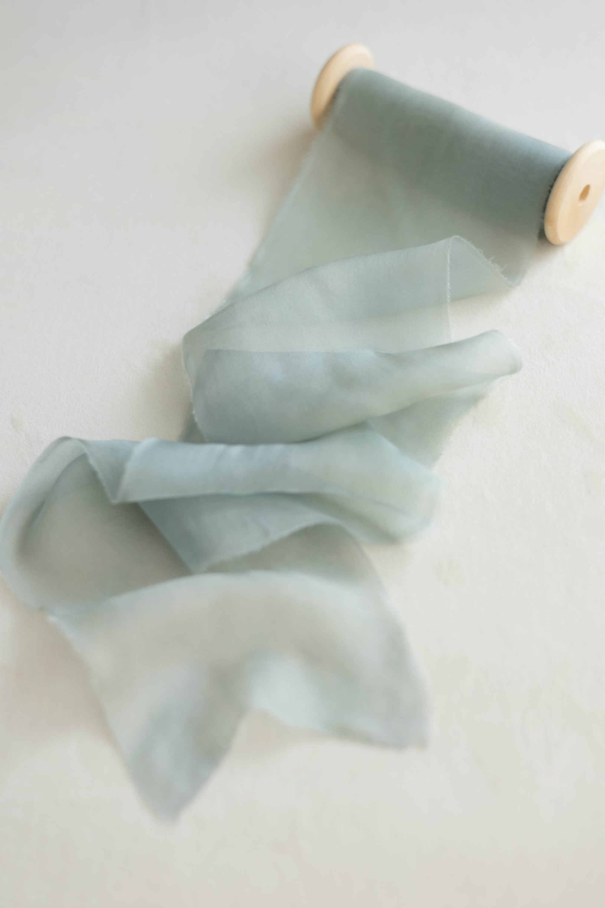Marble Gauze Silk Ribbon：Seashell Blue