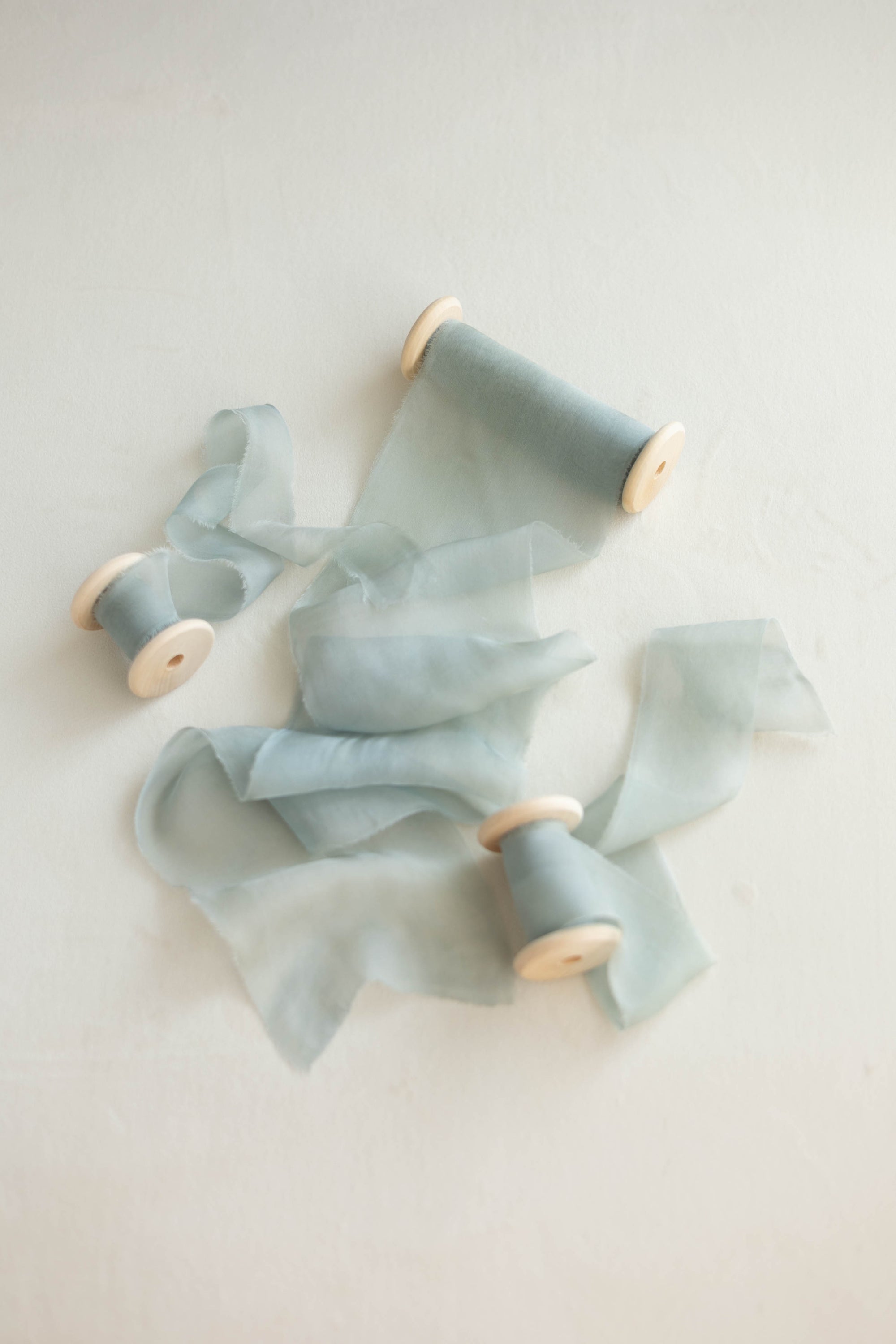 Marble Gauze Silk Ribbon：Seashell Blue