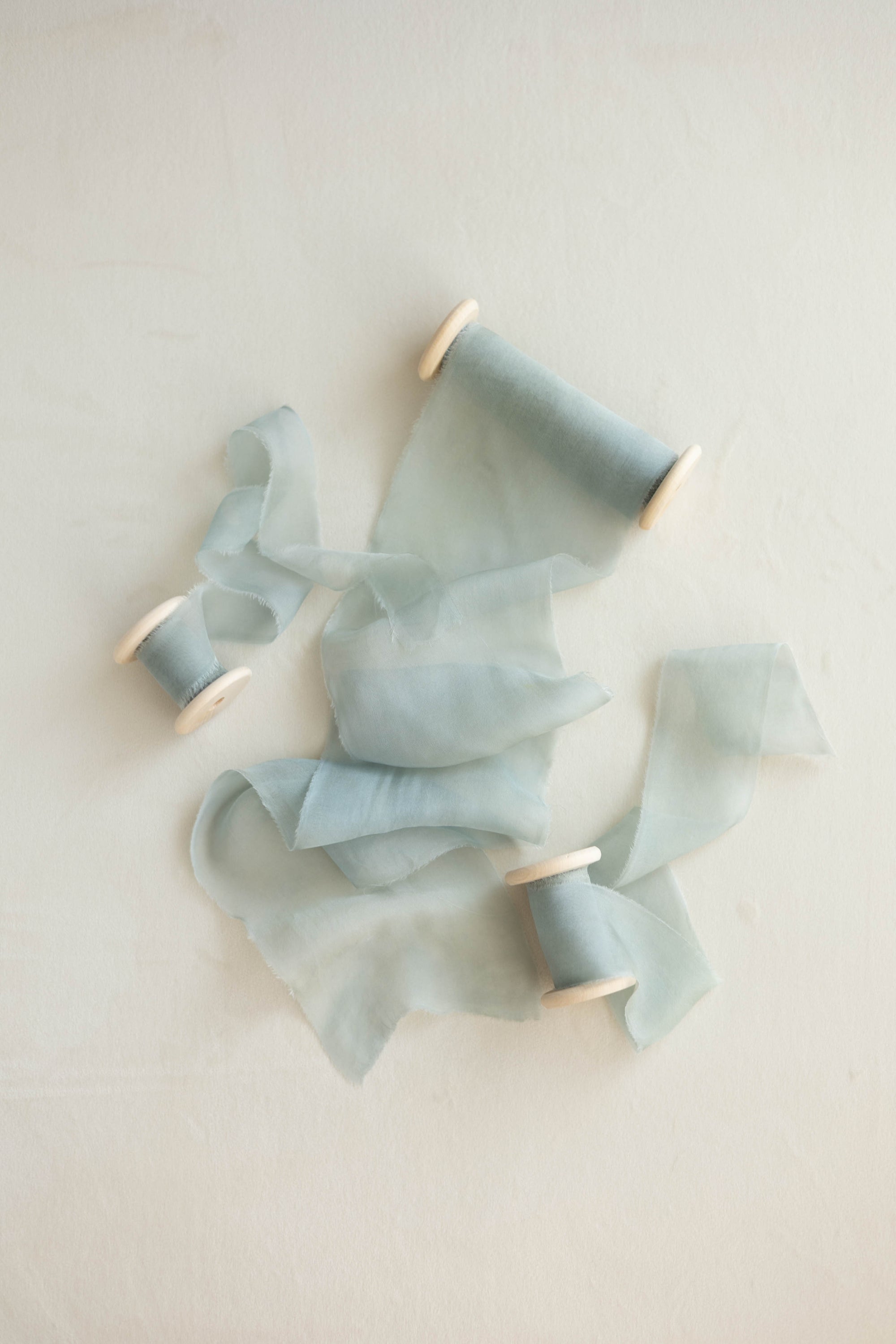 Marble Gauze Silk Ribbon：Seashell Blue