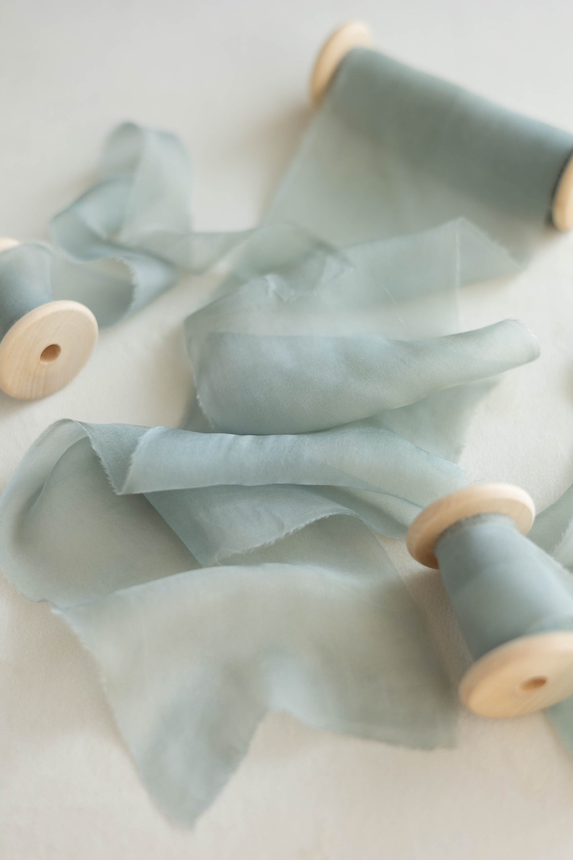 Marble Gauze Silk Ribbon：Seashell Blue