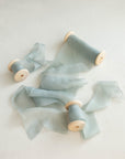 Marble Gauze Silk Ribbon：Seashell Blue