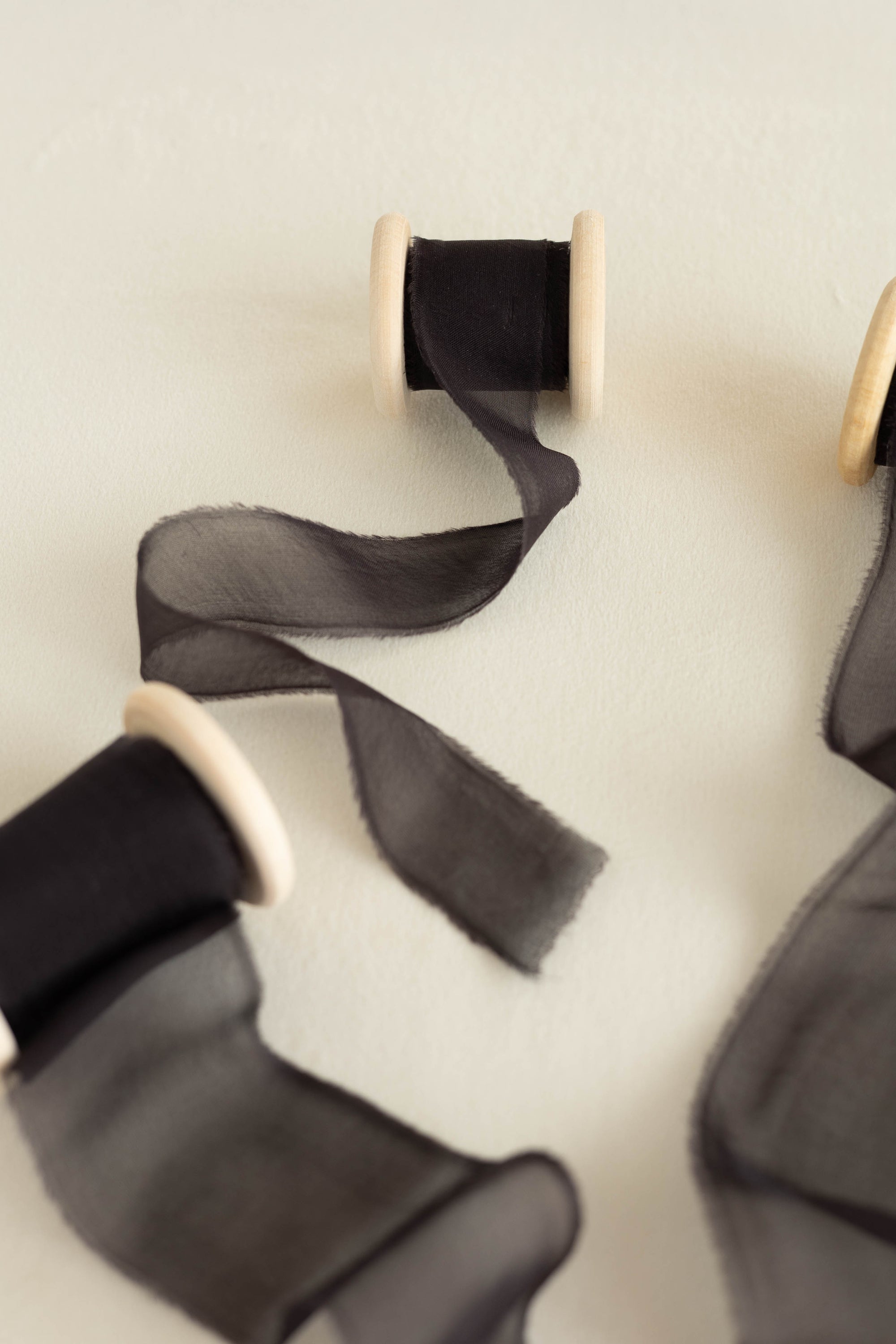 Gauze Silk Ribbon (Slightly Thicker)：Midnight Charcoal