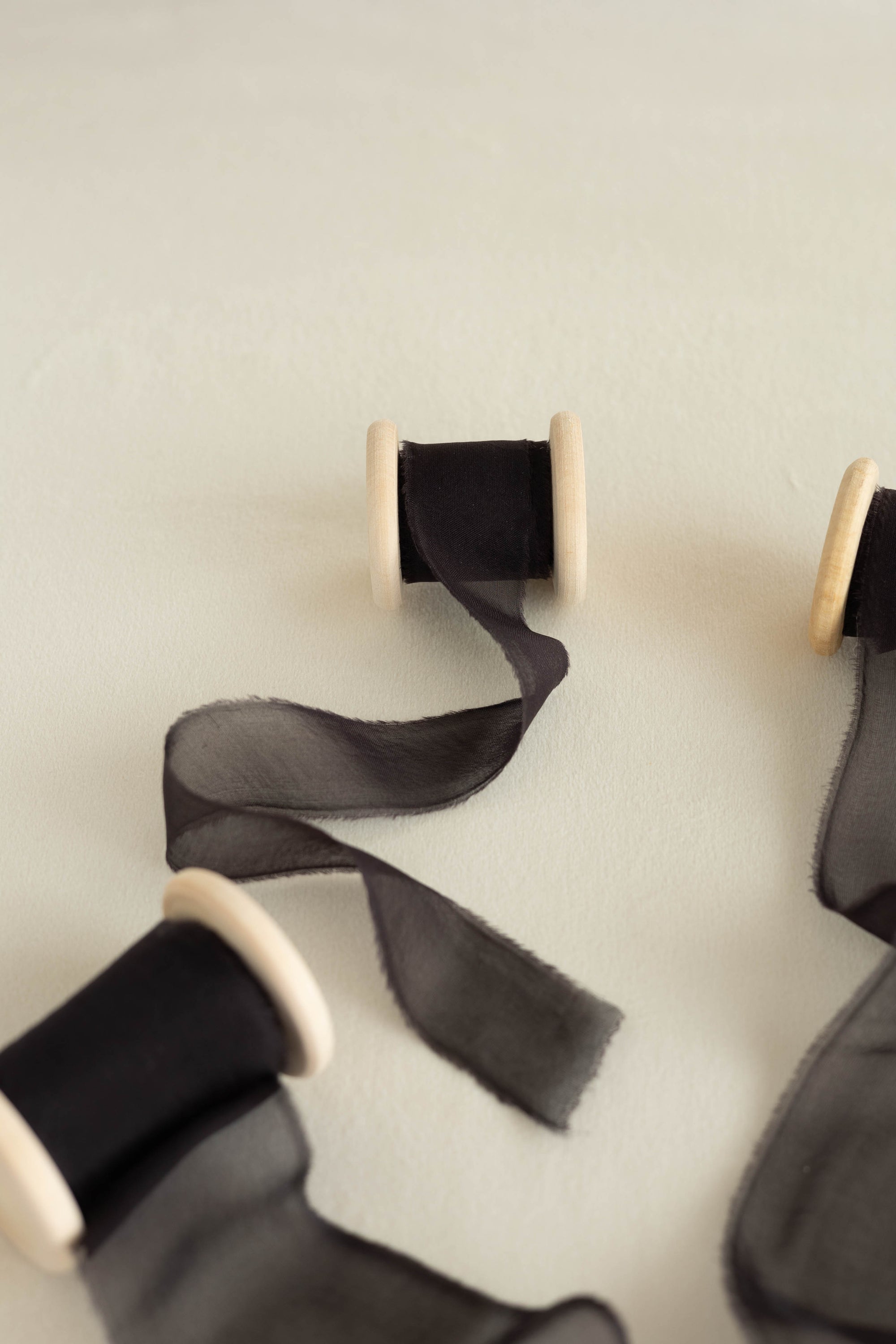 Gauze Silk Ribbon (Slightly Thicker)：Midnight Charcoal