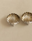 Victorian Pair of Solid Silver Shell shaped Salts