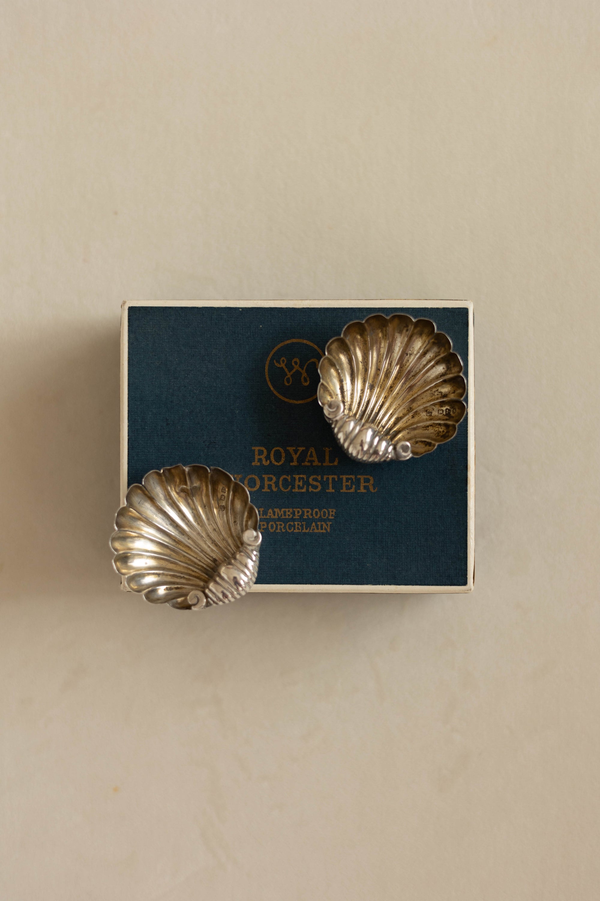 Victorian Pair of Solid Silver Shell shaped Salts