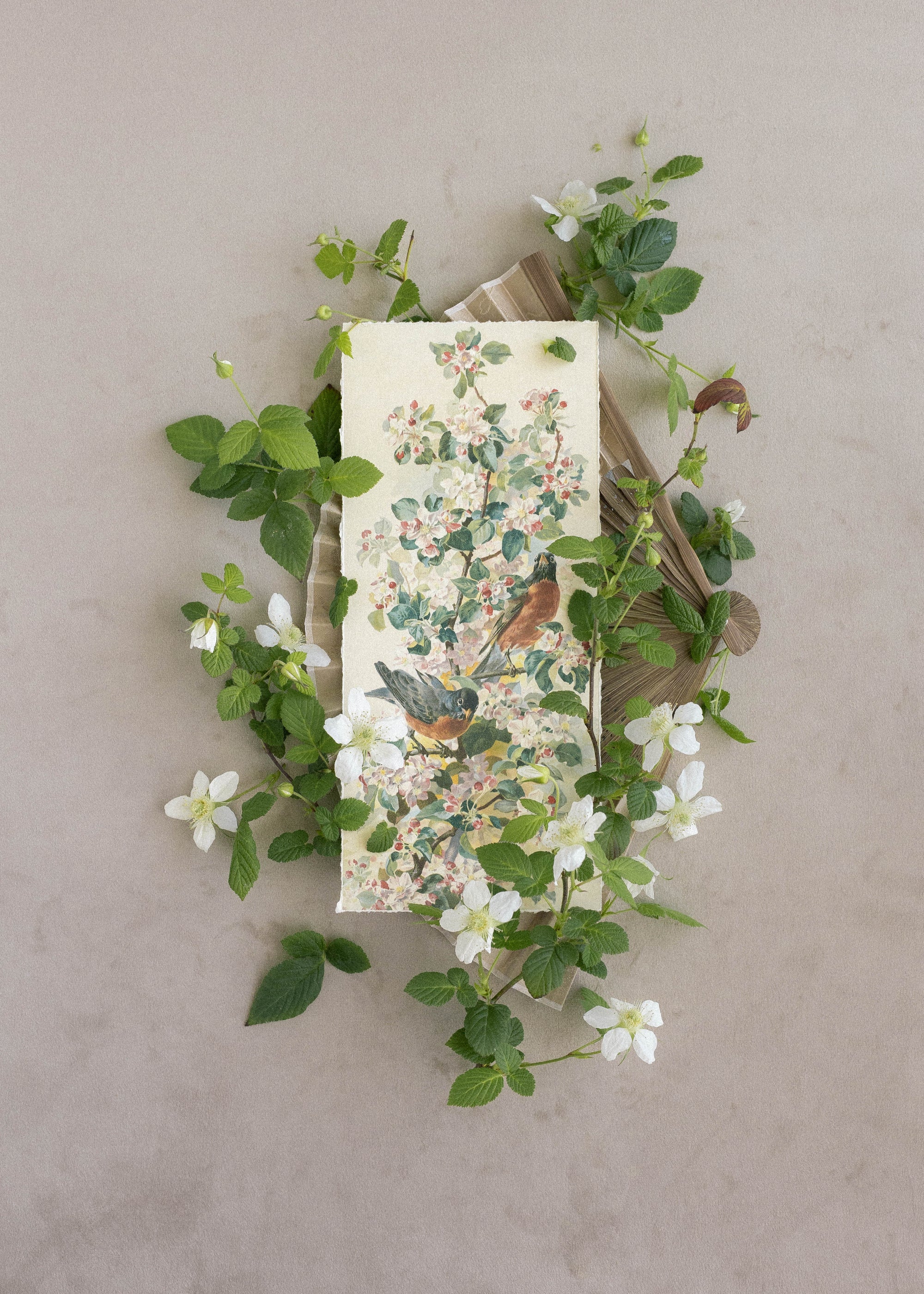 Double Sided Rollable Styling Surface  / Silk Jacquard (Blush Petal) x Velvet (Warm Beige)