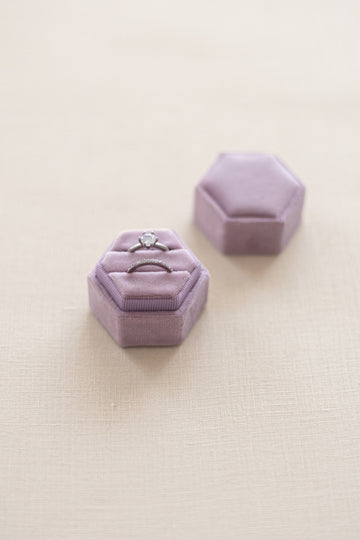 Velvet Ring Box(Double Hexagon) ：Lilac