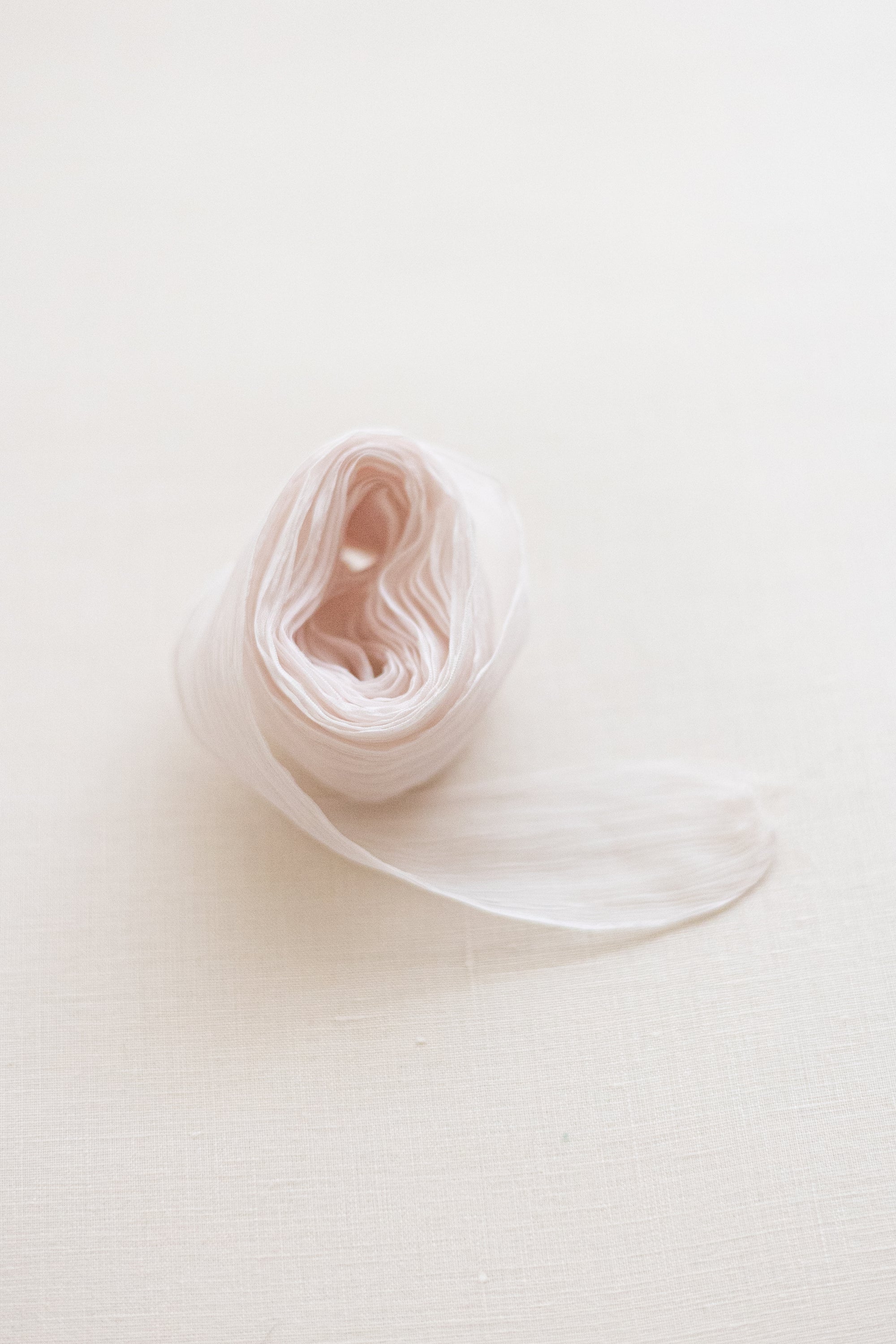 Crinkle Silk Ribbon：Beige Pink