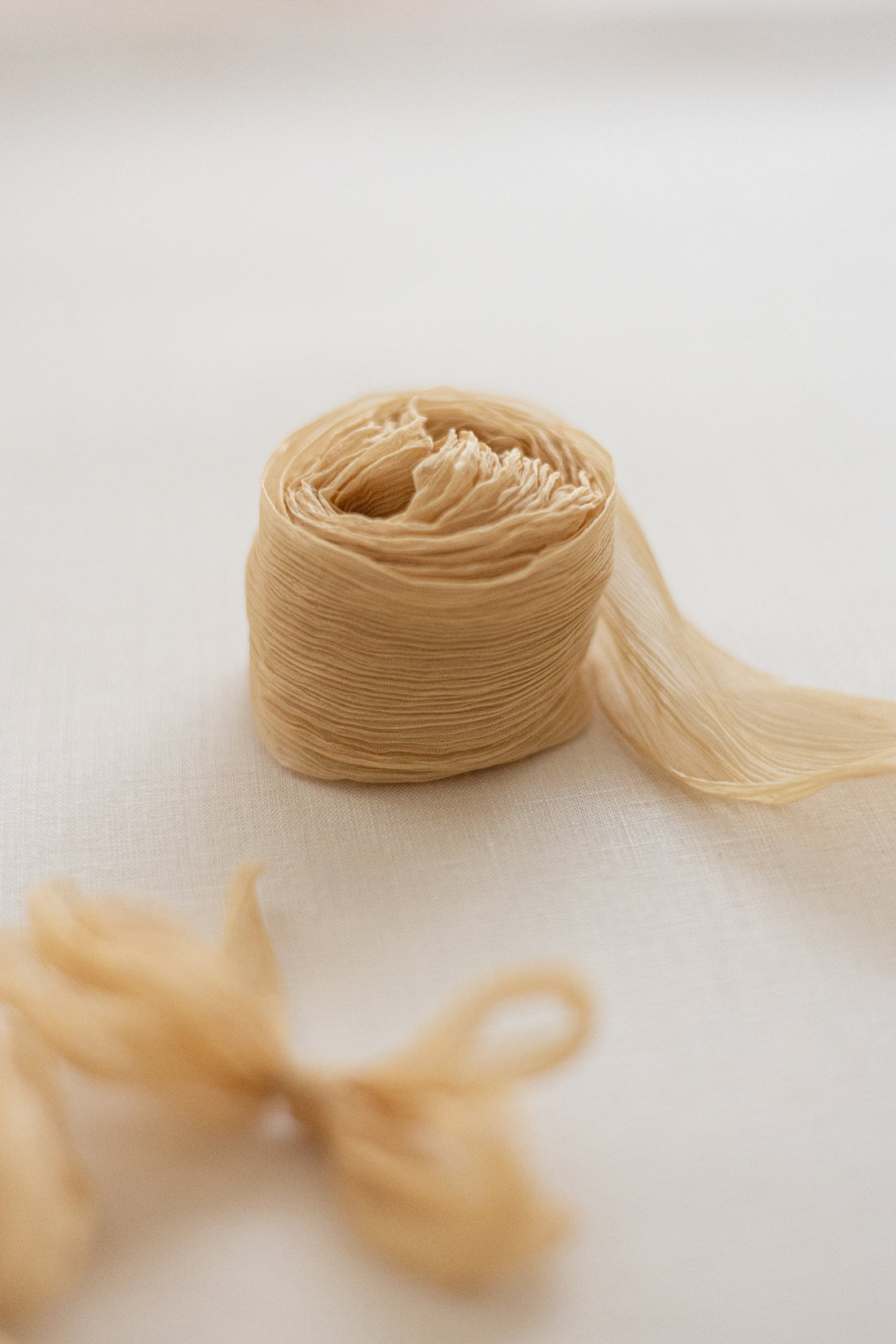 Crinkle Silk Ribbon：Mustard Seed