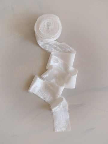 Velvet Silk Ribbon：Pure White