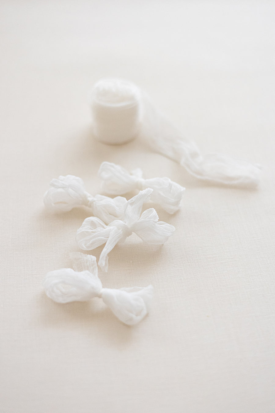Crinkle Silk Ribbon：Pure White