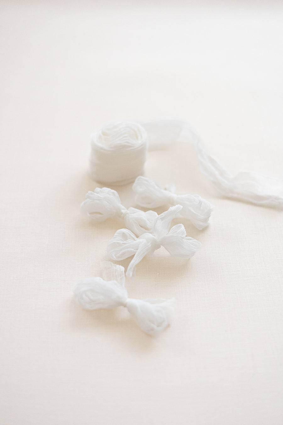 Crinkle Silk Ribbon：Pure White