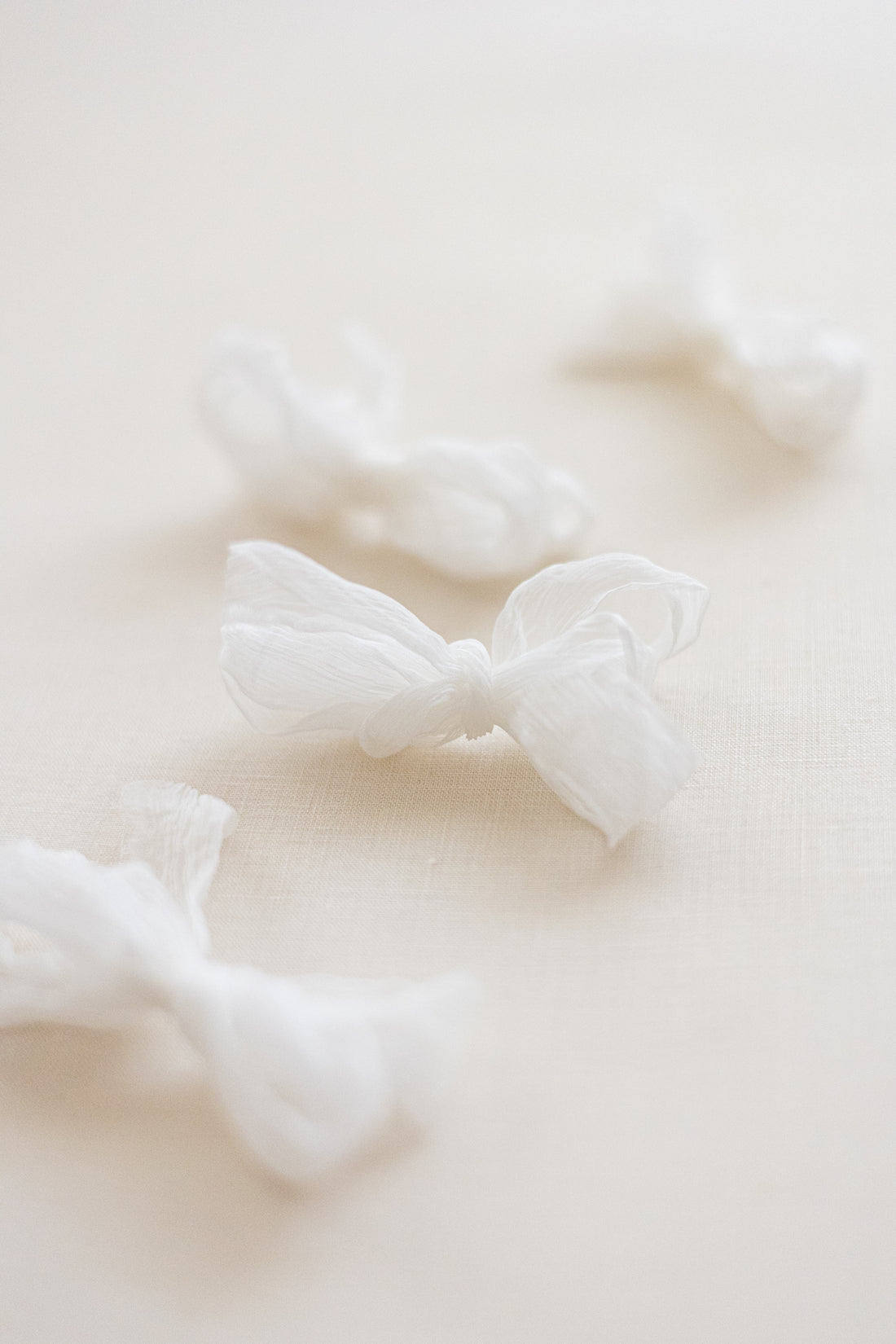 Crinkle Silk Ribbon：Pure White
