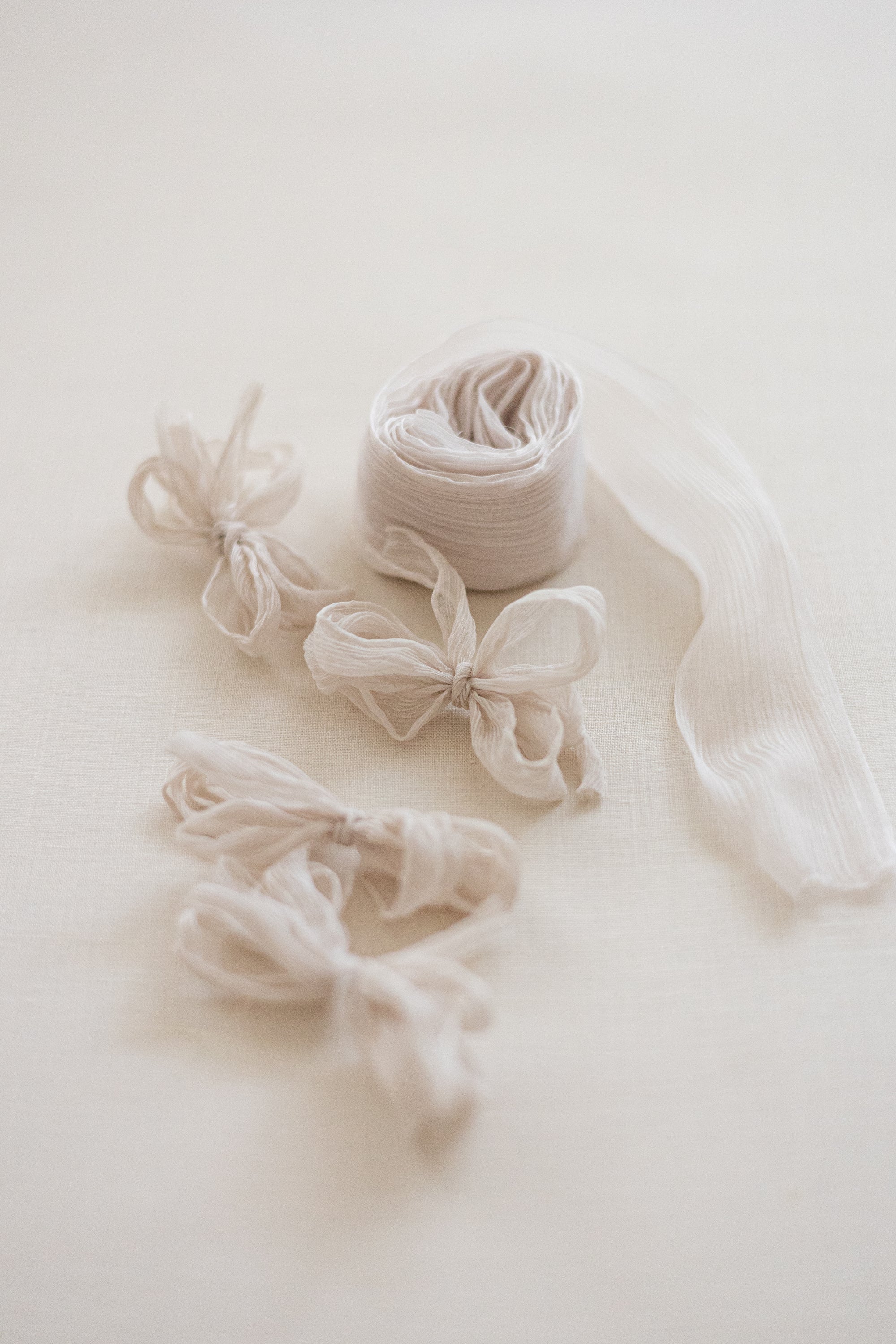 Crinkle Silk Ribbon：Sand Beige